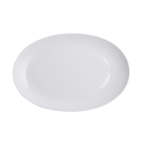 Royal Porcelain - 12.25" x 8.25" Avalon White Oval Deep Coupe Platter (12 Per Case) - 61101ST0318