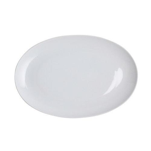Royal Porcelain - 15" x 10" Avalon White Oval Deep Coupe Platter (12 Per Case) - 61101ST0320