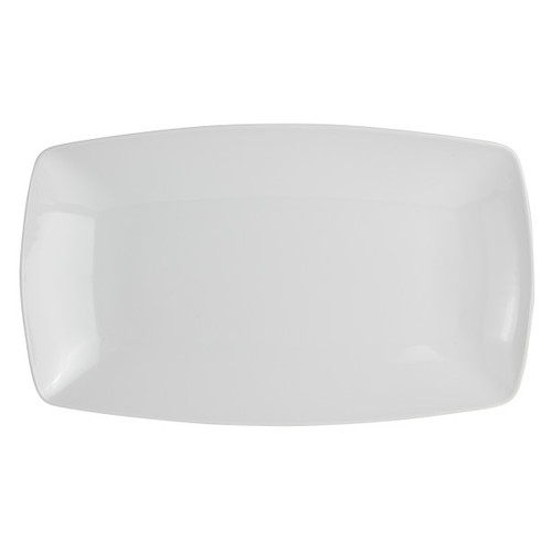 Royal Porcelain - 12.6" x 7.5" Tahara White Coupe Rectangle Platter (12 Per Case) - 61103ST0414