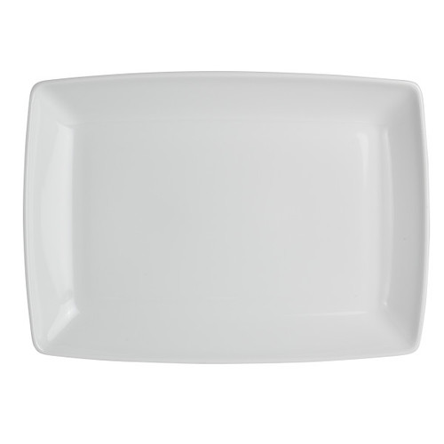 Royal Porcelain - 13.5" x 9.75" Tahara White Rectangle Platter (12 Per Case) - 61103ST0416