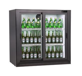 EFI Sales - 36" Black Refrigerator w/ 2 Sliding Glass Doors - C2S-3640-CT
