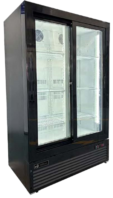 EFI Sales - 36" Black Refrigerator w/ 2 Sliding Glass Doors - C2S-3656GD