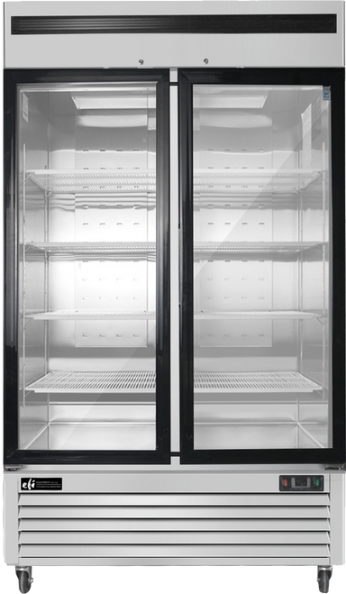 EFI Sales - 39" Stainless Steel Freezer w/ 2 Glass Doors - F2-39GDSVC
