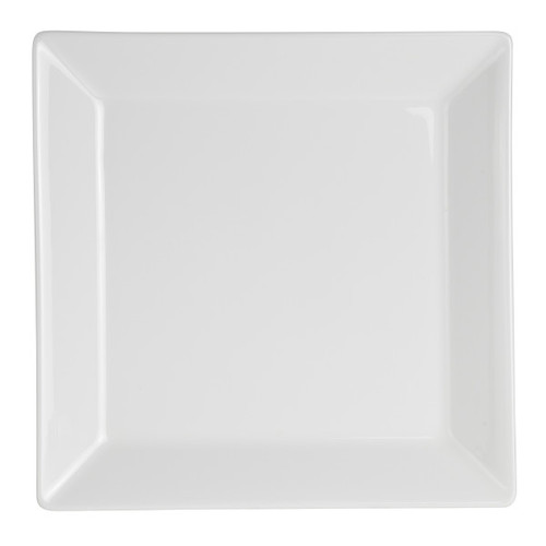 Royal Porcelain - 9.8" x 9.8" Cadence White Square Rim Plate (12 Per Case) - 62101ST0653