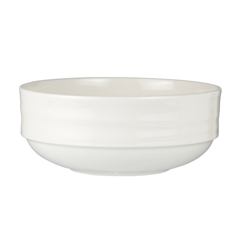 Royal Porcelain - 41.6 oz Reverb White Stackable Entree Bowl (12 Per Case) - 62103ST1095