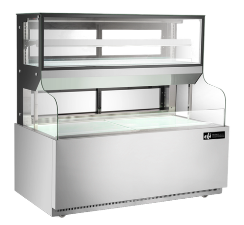 EFI Sales - 71" Stainless Steel Straight Sided Open Air Combo Merchandiser - CGOSM-7260