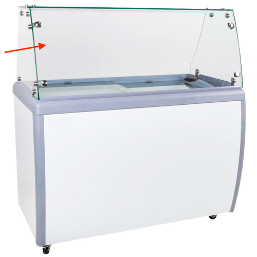 EFI Sales - Sneeze Guard for 26" White Ice Cream Dipping Display Freezer - FICD-26-SG