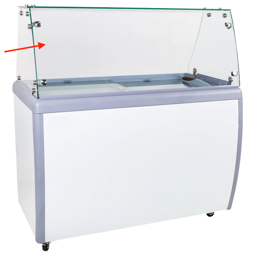 EFI Sales - Sneeze Guard for 50" White Ice Cream Dipping Display Freezer - FICD-50-SG