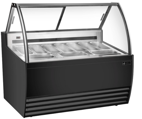 EFI Sales - 56" Black Gelato Showcase w/ 10 Pans - FIGCB-5652