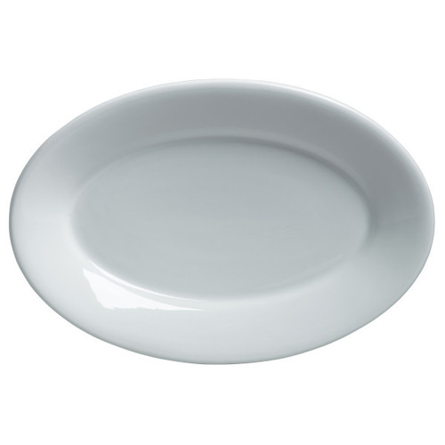 Varick - Cafe Porcelain Classic Cafe 7" x 4.5" White Oval Platter (12 Per Case) - 6900E430