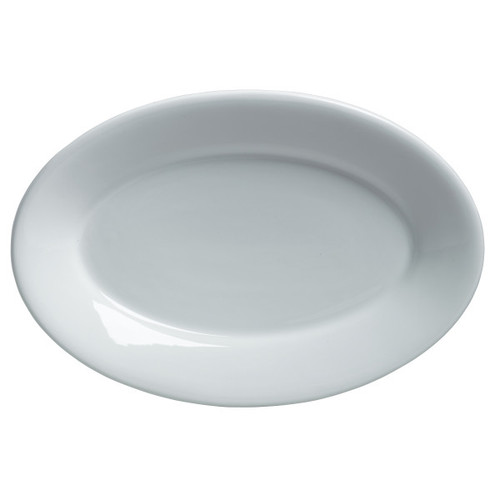 Varick - Cafe Porcelain Classic Cafe 8.25" x 5.8" White Oval Platter NR (12 Per Case) - 6900E522
