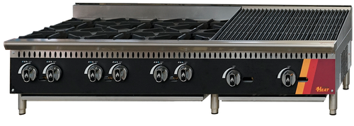 EFI Sales - 60" Liquid Propane Cooktop w/ 24" Charbroiler & 36" Hotplate - HCT60-36HP-24CH-P