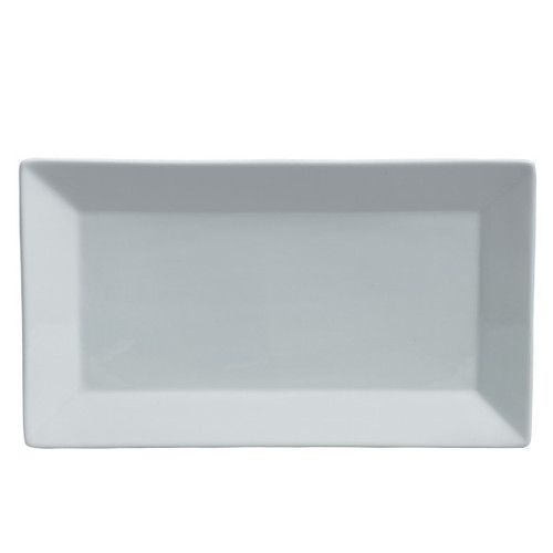 Varick - Cafe Porcelain Pub 7" x 4.3" White Rimmed Rectangle Tray (12 Per Case) - 6900E555
