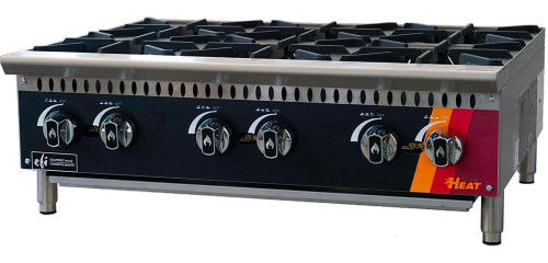 EFI Sales - 36" Liquid Propane Hot Plate w/ 6 Open Burners - HHP36-6B-P