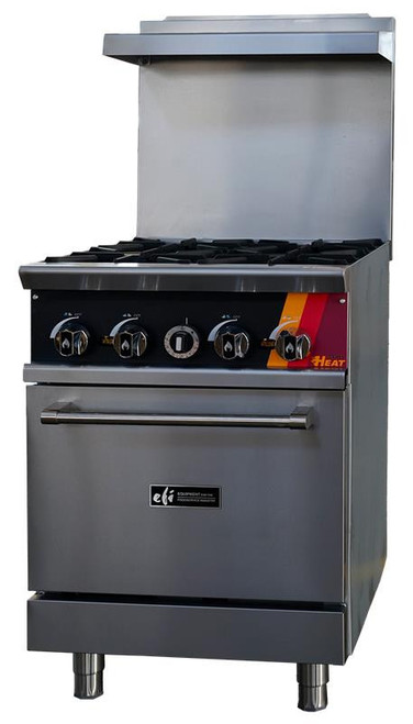 EFI Sales - 24" Liquid Propane Range w/ 1 Oven & 4 Open Burners - HRG24-4B-P