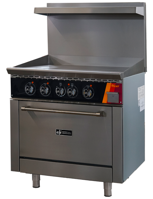EFI Sales - 36" Natural Gas Range w/ 1 Oven & 36" Thermostat Griddle - HRG36-36GT-N