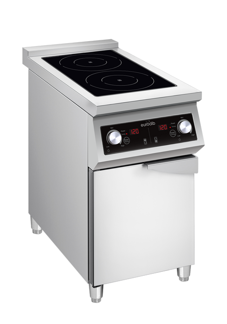 Eurodib - Freestanding 2 Burner Commercial Induction Cooktop w/ Cabinet - FCIHD235D3PH