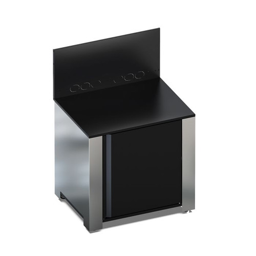 ENO - MODULO Black & Stainless Low Worktop w/ Door - PMOD8502
