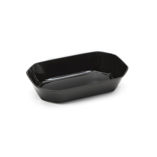 Delfin - Cut Corner 48 oz Black Acrylic Rectangle Bowl (6 Per Case) - DFBCC10610