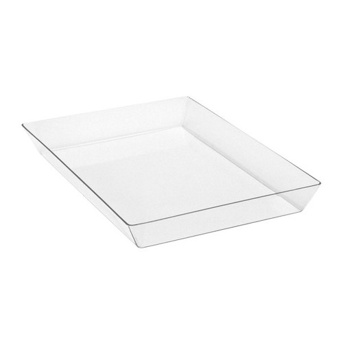 Delfin - Renew Bambu 12" x 12" Clear Rectangle Basket Liner (12 Per Case) - DFBKL1204TG