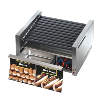 Star - Grill-Max Electronic 50 Hot Dog Grill 120V w/ Duratec Coating & Bun Drawer - 50SCBDE