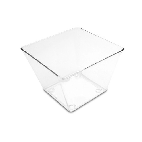 Delfin -  Amphora 1 Gal Clear Acrylic Square Jar Base (6 Per Case) - DFJAR1G00