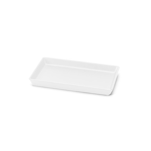 Delfin - Linen 10" x 6" White Melamine Rectangle Tray (10 Per Case) - DFTRC106LT020