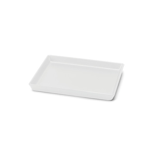 Delfin - Linen 10" x 8" White Melamine Rectangle Tray (10 Per Case) - DFTRC108LT020