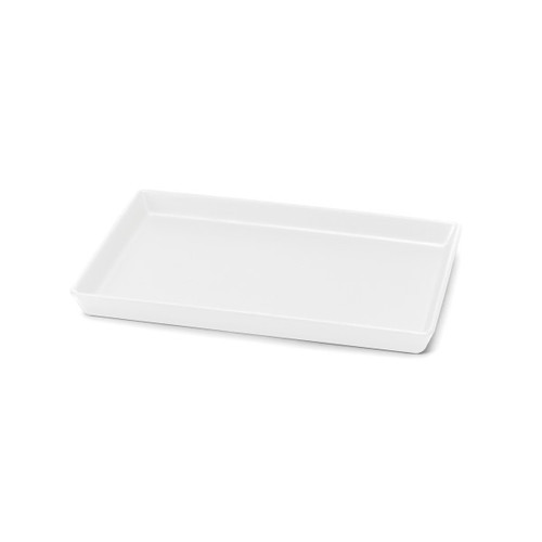 Delfin - Linen 12" x 8" White Melamine Rectangle Tray (10 Per Case) - DFTRC128LT020