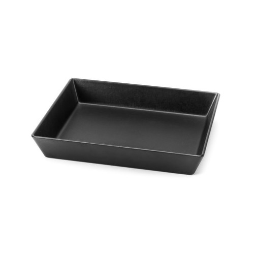 Delfin - Linen 3.25 Qt Black Melamine Rectangle Bowl (5 Per Case) - DFBRC1210LT010