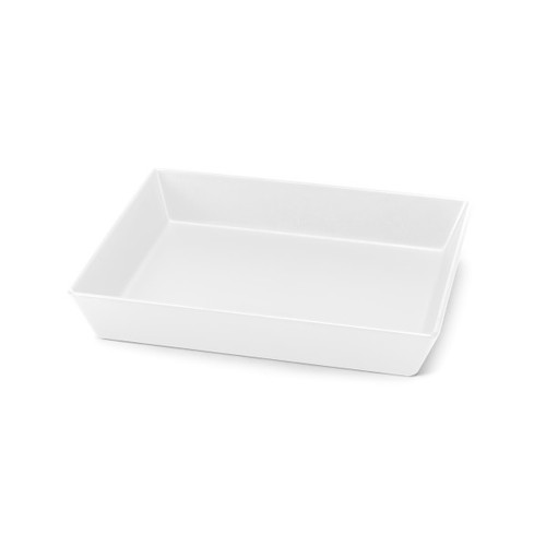 Delfin - Linen 3.25 Qt White Melamine Rectangle Bowl (5 Per Case) - DFBRC1210LT020