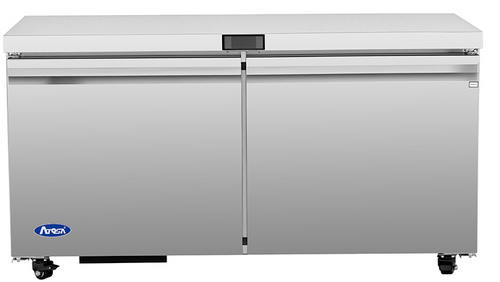 Atosa - 60" Undercounter Refrigerator w/ 2 Solid Swing Doors - AUR60SD