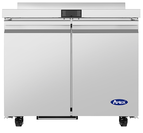 Atosa - 36" Worktop Refrigerator w/ 2 Solid Swing Doors & Backsplash - AWR36SD