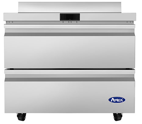 Atosa - 36" Worktop Refrigerator w/ 2 Drawers & Backsplash - AWR36D2