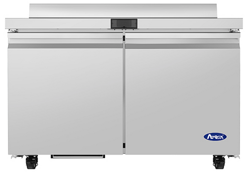 Atosa - 48" Worktop Refrigerator w/ 2 Solid Swing Doors & Backsplash - AWR48SD
