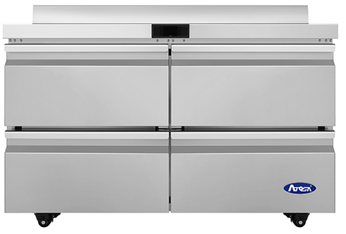 Atosa - 48" Worktop Freezer w/ 4 Drawers & Backsplash - AWF48D4