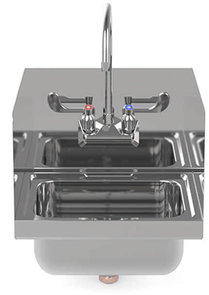 Atosa - 12" Hand Sink w/ Side Splashes - SH12SD