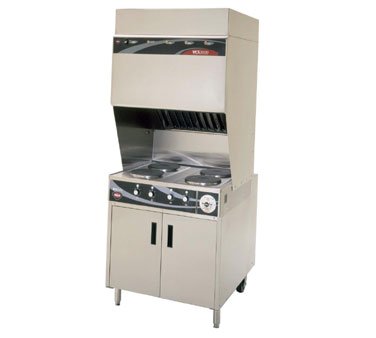 Wells - Ventless Cooking System w/ Cabinet Base & Griddle/2 Hot Plates - WV2HG-2083