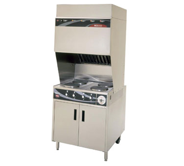 Wells - Ventless Cooking System w/ Cabinet Base & Griddle/2 Hot Plates 240V/3Ph - WV2HG