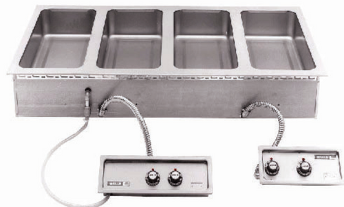 Wells - 4 Well Drop-In Food Warmer 208-240V/3Ph w/ Thermostatic Controls, Auto-Fill & Drains/Manifold - MOD400TDMAF