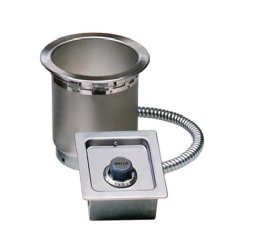 Wells - 4 Qt. Round Drop-In Food Warmer 208/240V w/ Thermostatic Controls & Drain - SS4TDU