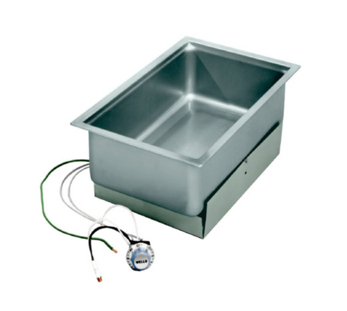 Wells - 1 Well 12" x 20" Bottom Mount Food Warmer 120V w/ Thermostatic Controls & Drain - SS-206ETD-120