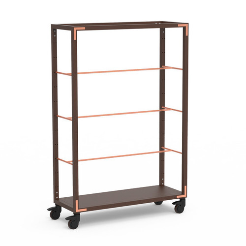 Mogogo - Canvas 48.5" x 18" x 73" Dark Brown Bamboo / Brushed Copper Hanging Unit W/ Casters - MGCCAN15DCXW
