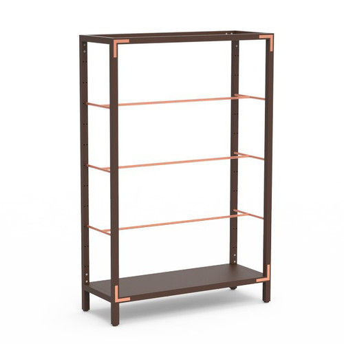 Mogogo - Canvas 48.5" x 18" x 73" Dark Brown Bamboo / Brushed Copper Hanging Unit - MGCCAN10DCXF