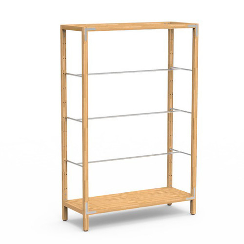 Mogogo - Canvas 48.5" x 18" x 73" Bamboo / Brushed Stainless Steel Hanging Unit - MGCCAN10NSXF