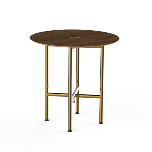 Mogogo - Clix 30" x 30" Mango Wood / Brushed Brass Round Catering Table - MGCCVR01WBXX
