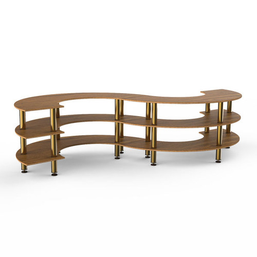 Mogogo - Modular 141" x 76" x 35" Bamboo / Brushed Brass Small S Buffet Station - MGCMSB03BBXF