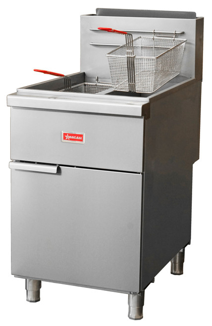 Omcan - 2 x 35-40 lb Double Tank Tube-Fired Liquid Propane Fryer - 48639