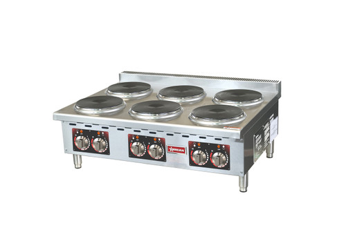 Omcan - 6-Burner Countertop Electric Hot Plate - 49267