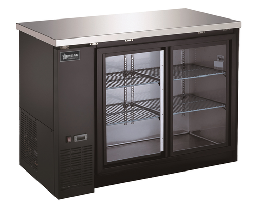 Omcan - 60" Black Back Bar Cooler w/ 2 Sliding Glass Doors - 51060